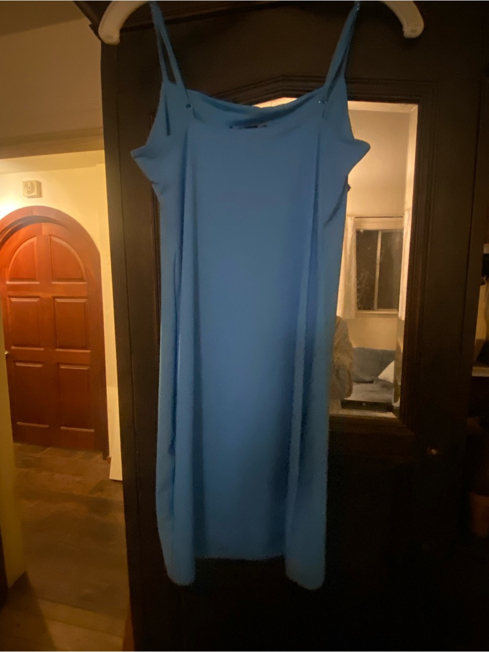 Forever 21 Bright Blue Midi Slip Dress with Spaghetti Straps